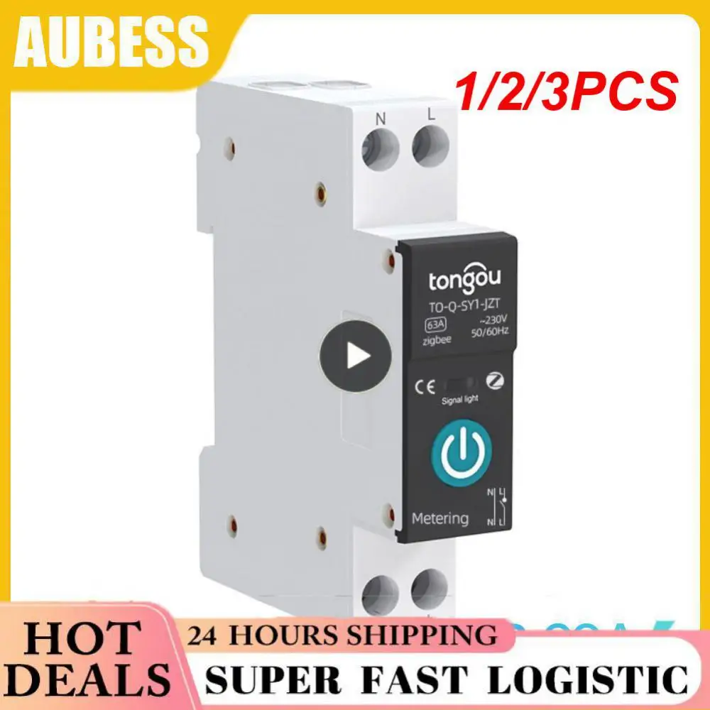 

1/2/3PCS Tuya ZigBee Smart Switch Circuit Breaker With Metering 1P 63A DIN Rail For Home Smart Home Smart Life/Tuya Smart App