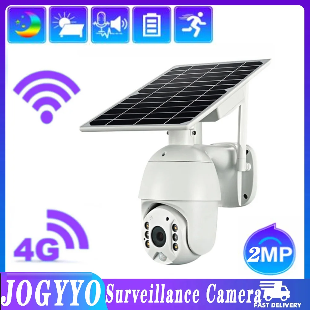 

2MP 4G Sim Solar Monitoring Camera CCTV PTZ Smart Home PIR Motion Detection Kamera Two-way Voice Outdoor Waterproof ip cam