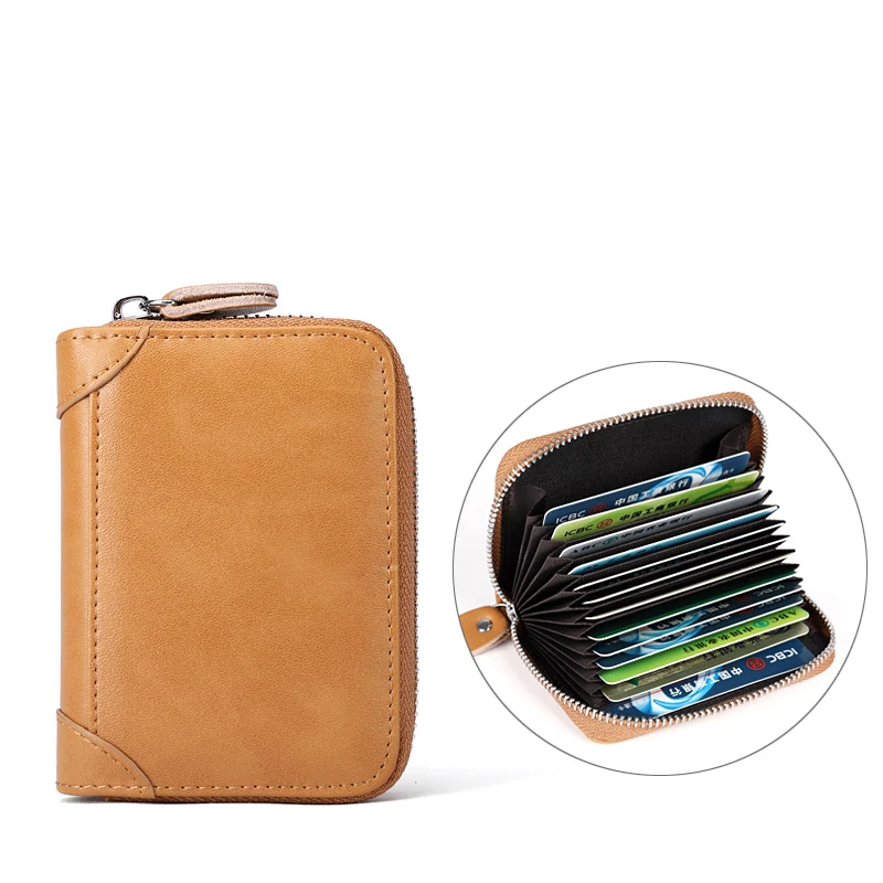 Genuine Leather Card ID Holder Package Driver's License Bank Credit Bus Private ID Card Holder Case Cover Set Clip Bag