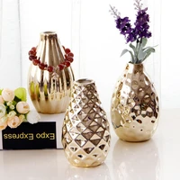 modern electroplated vase ceramic jardiniere dried flower decor tabletop containers wedding home decoration