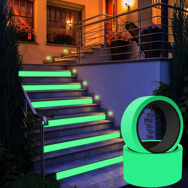Cinta luminosa de 3MX15mm, cinta autoadhesiva de visión nocturna que brilla en la oscuridad, advertencia de seguridad, cintas de decoración para el hogar
