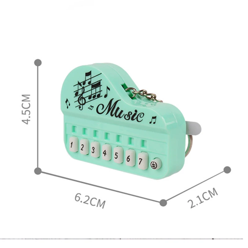 1Pcs Portable Musical Instrument Toy Piano Keychain With Lights Multifunctional Electronic Piano Keyboard Toy Keychain