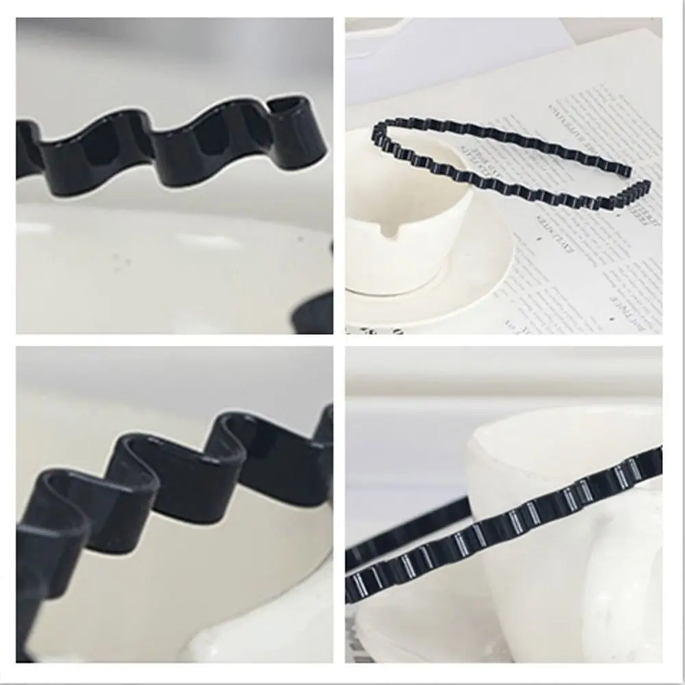 Мужские унисекс спортивные волнистые металлические зигзаги черные кольца