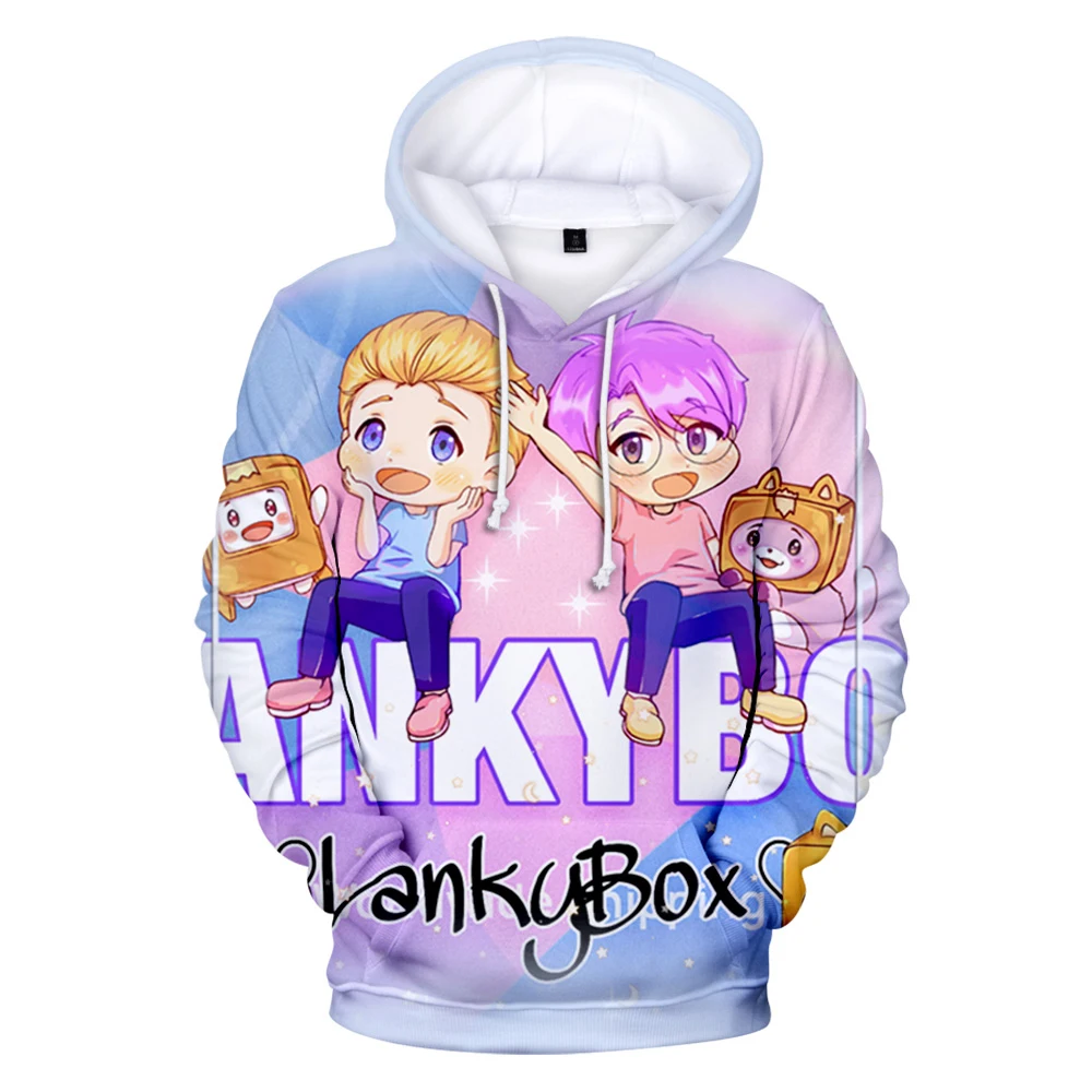 

Толстовка Lankybox мужская с длинным рукавом, Модный повседневный свитшот, уличная одежда в стиле Харадзюку, хип-хоп, весна-осень