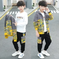 boys suit coatpants cotton 2pcssets%c2%a02022 yellow spring autumn thicken high quality sports sets kid baby children clothing