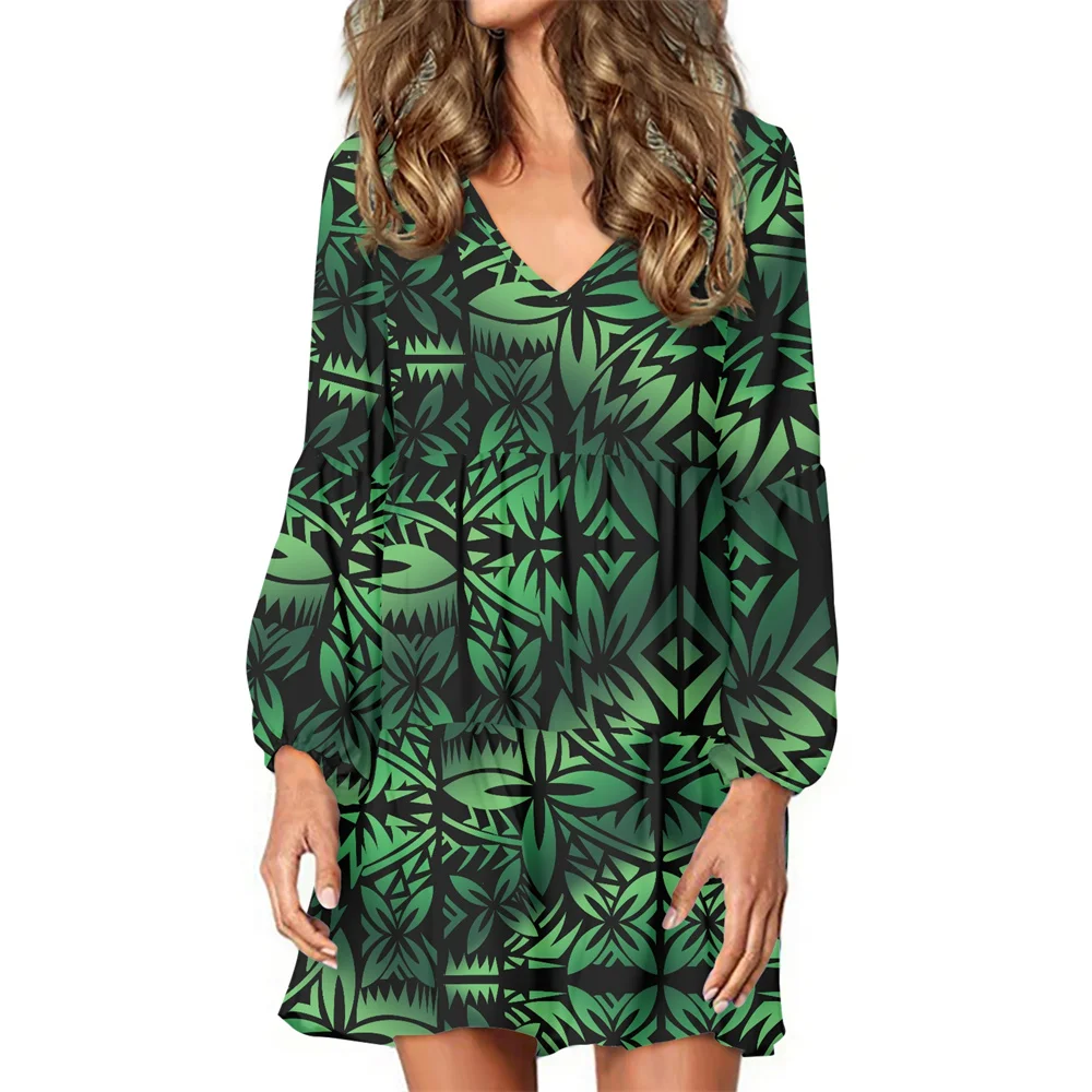 Оптовые цены осеннее платье полинезийское этническое самоанское Фиджийское с