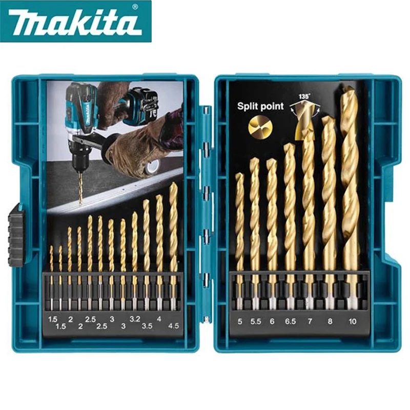 

Набор сверл Makita для электродрели, 19 шт., с титанонитридным покрытием, для деревообработки, металла, жестяное быстрорежущее металлическое сп...