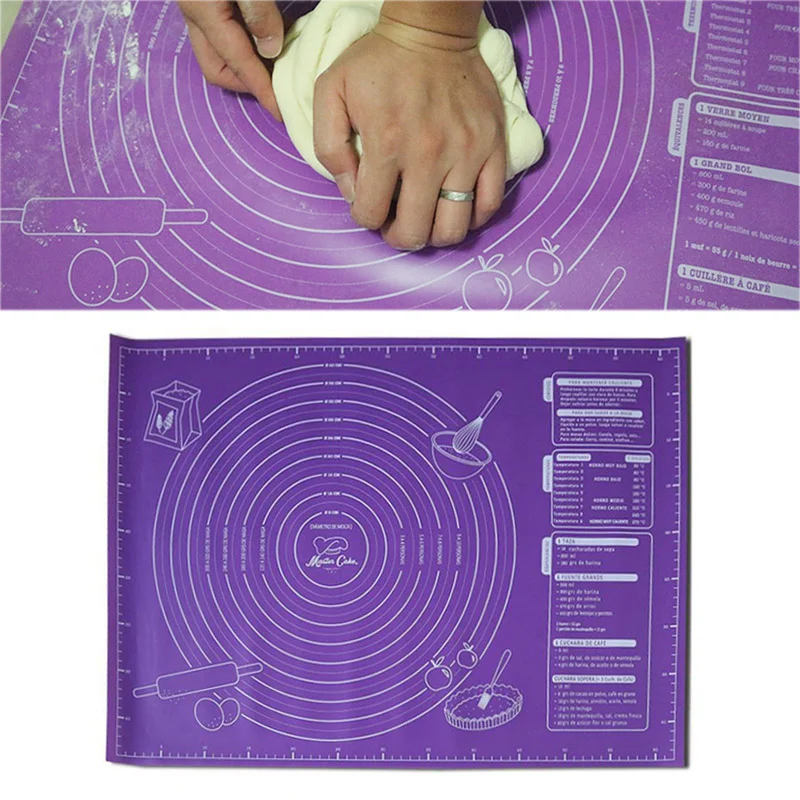 

Большая антипригарная силиконовая подкладка для замешивания теста, раскатки кондитерских изделий, коврик для выпечки, кухонные инструменты для пиццы, торта, 60x45 см