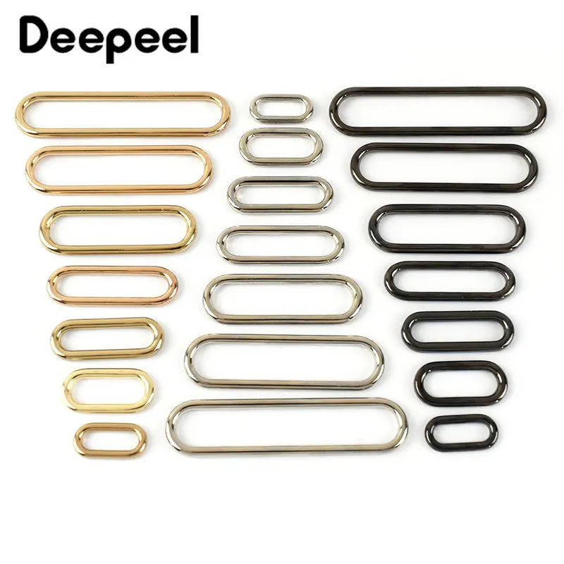 

10Pcs Metal Oval Ring Buckle 15-60mm Webbing Adjustment Hook Clasp Bag Strap Garment Belt Shoes DIY Sewing Hardware Accessories