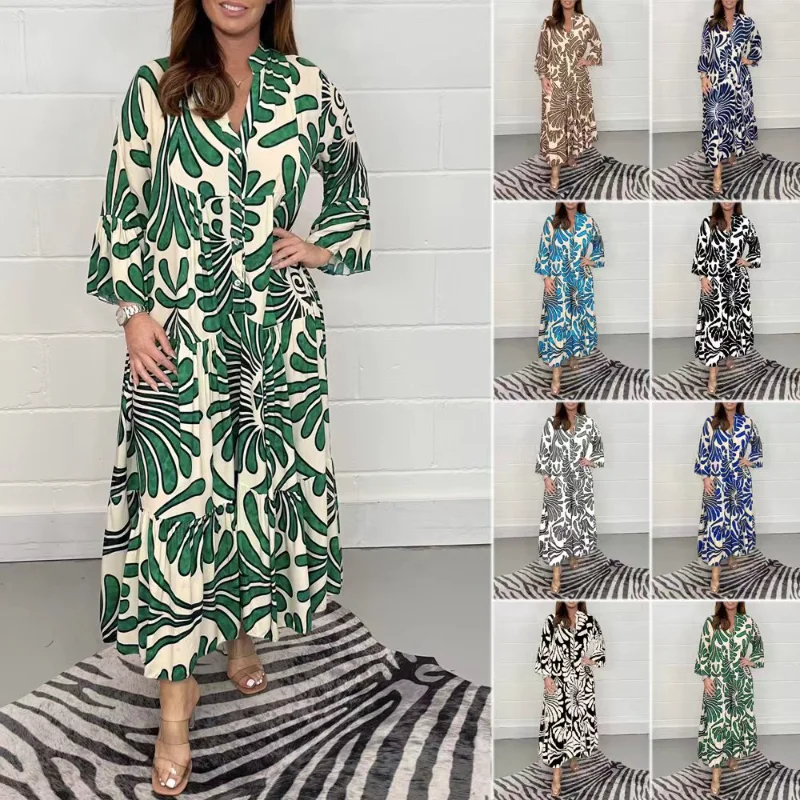 

New independent station women's printed loose casual women's dress