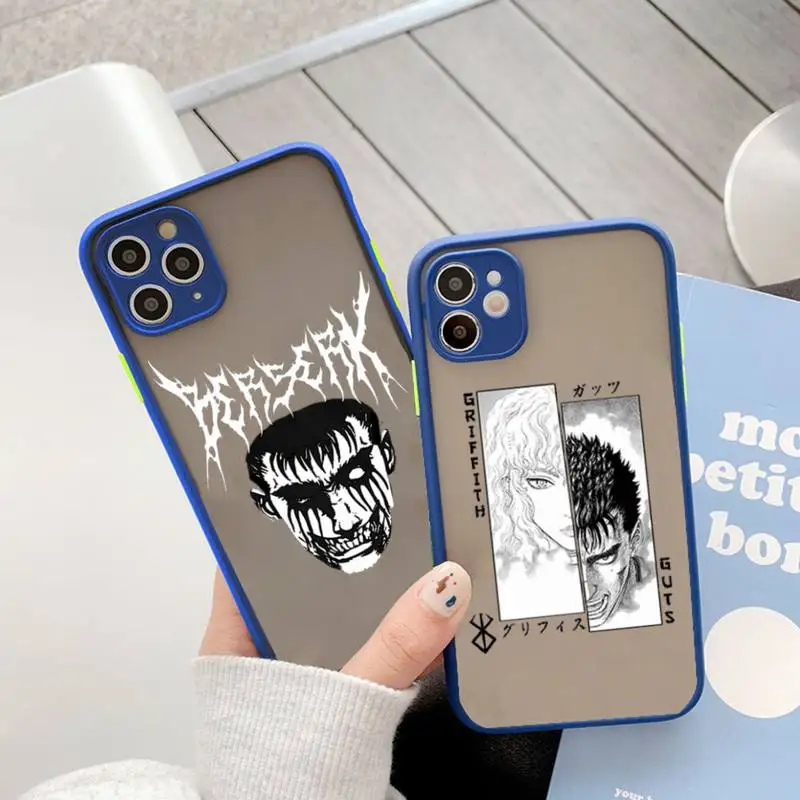 

Berserk Guts Swordsman anime Phone Case matte transparent For iphone 11 12 13 6 s 7 8 plus mini x xs xr pro max cover