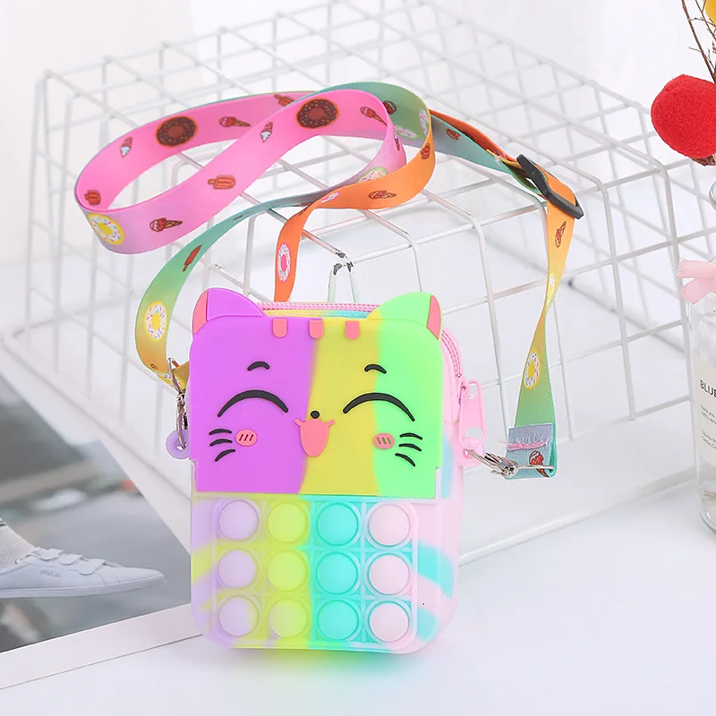 Pop Toys Girls Anti Stress Colorful Cute Cat Spotify Premium Pop Boys Toy Women Push Bubble Bag Antistress Squishy Children Gift images - 6