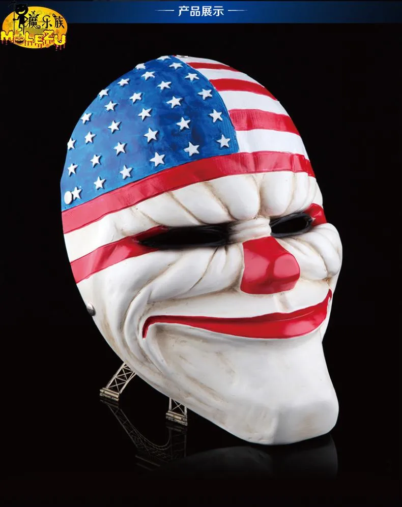 

Страшная маска из смолы для страшного дня оплаты 2, косплей Далласа, Хэллоуин, страшный клоун, маскарадный костюм, искусственный костюм, нарядное платье