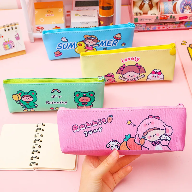 

Cute Cartoon Pencil Cases Holder Protective Carrying Box Storage Container for Pen Creative Pencil Bag Stationery for Girls