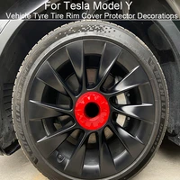 vehicle tyre tire rim cover protector decorations for tesla model y 20 inch abs wheel center caps hub cover badge 4pcs