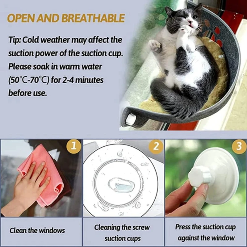 Cat Window Perch Hammock Litter EVA Nest Suction Cups Seat Shelves Sunbath Bed