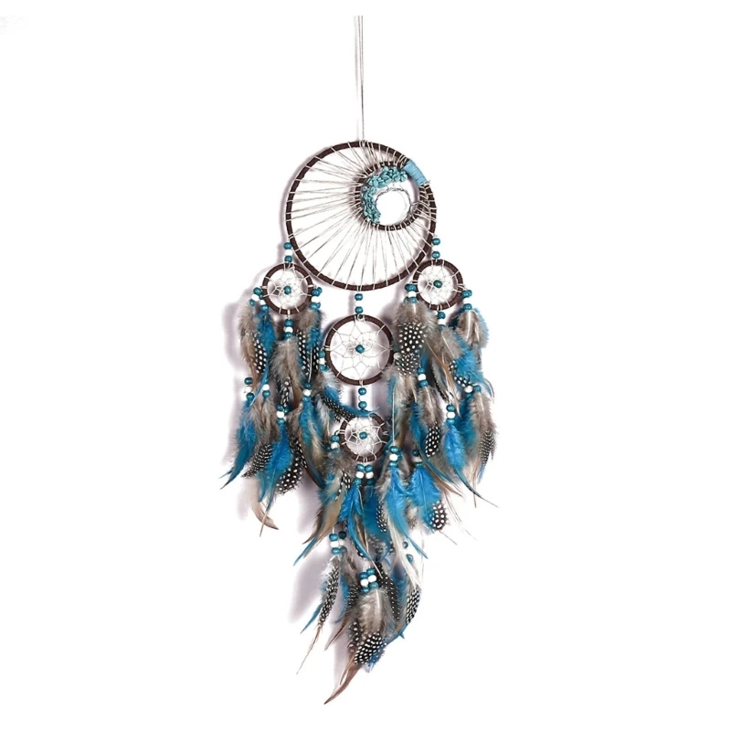 

Indian Turquoise Feather Dream Catchers Car Pendant Wall Decoration for Bedroom Nursery Farmhouse Window Dreamcatchers Dropship