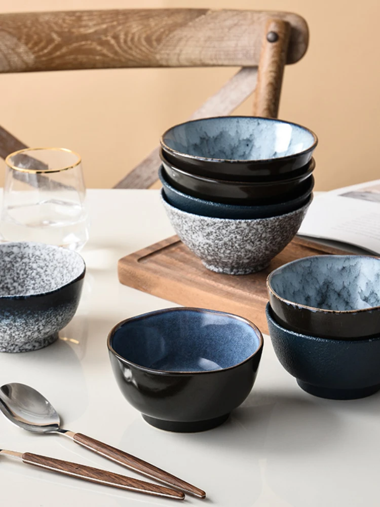 

Japanese rice bowl Single household ceramic creative tableware 5-inch commercial bamboo hat bowl small soup bowl