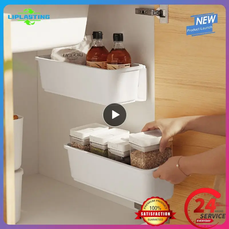 

2/3PCS Hanging type refrigerator shelf with no holes household kitchen storage plastic film storage paper towel storage box sink