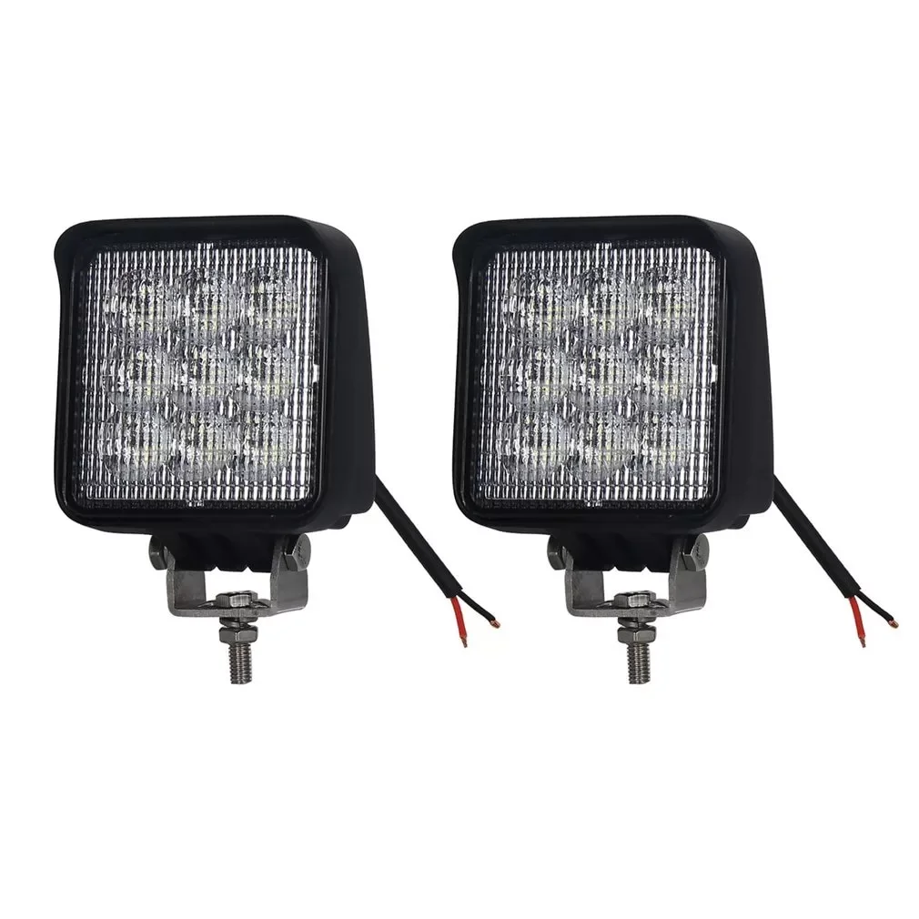 

2pcs 27W Car Headlight with Visor Waterproof Auxiliary Work Light Day Running Lamp Spotlight for Off-road Vehicle Trucks