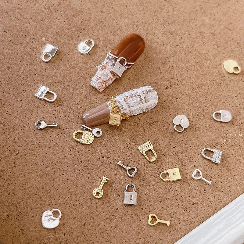 Мини-брелок для ключей из сплава глянцевые золотистые серебристые металлические