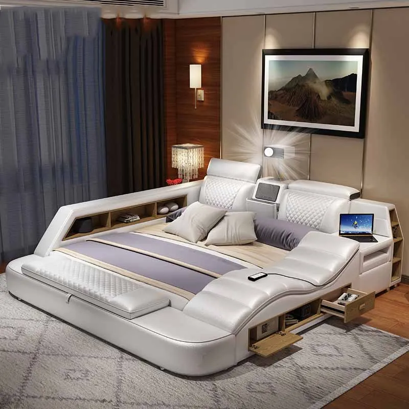 Подголовник деревянная двуспальная кровать King Nordic Ящики Twin Queen