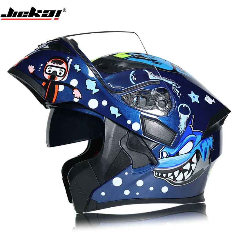 Jiekai-902 Serie Flip Up Motorcycle Racing Helmet Fast Riding Safety Full Face Moto Helmet Double Visor Modular Cascos Para Moto