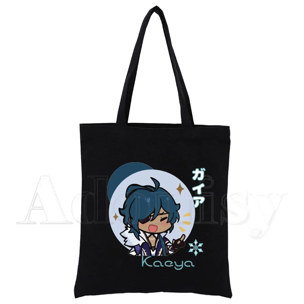 Genshin Impact Hu Tao Сумка-тоут на заказ для покупок Оригинальный дизайн Черные дорожные