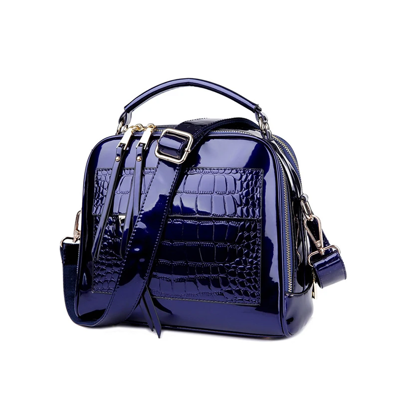 

Новые дизайнерские женские сумки, качественная женская сумка-мессенджер из искусственной кожи с крокодиловым узором, сумки на плечо из лакированной кожи для дам