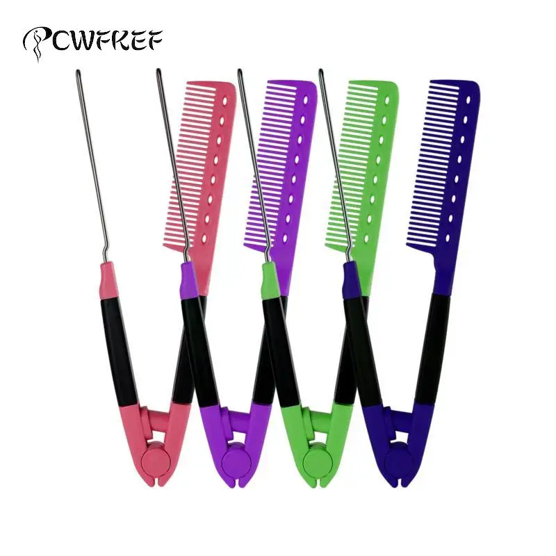 

V Type Washable Folding Hair Straightener Comb Hairdressing Brush Comb Hair Styling Clip Tool Barber Accessories Comb for Hair