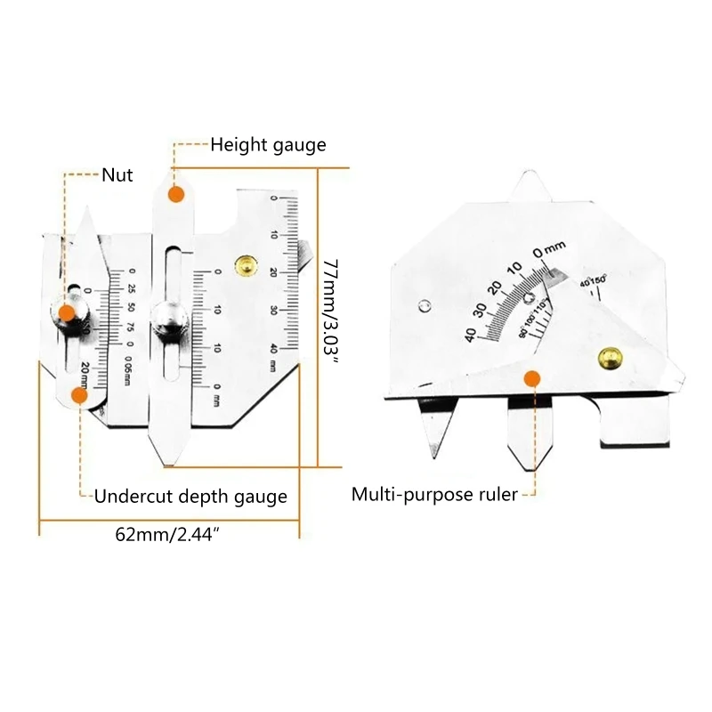 Портативный манометр сварочного шва по высоте для контроля зазорной сварки Rul B03D