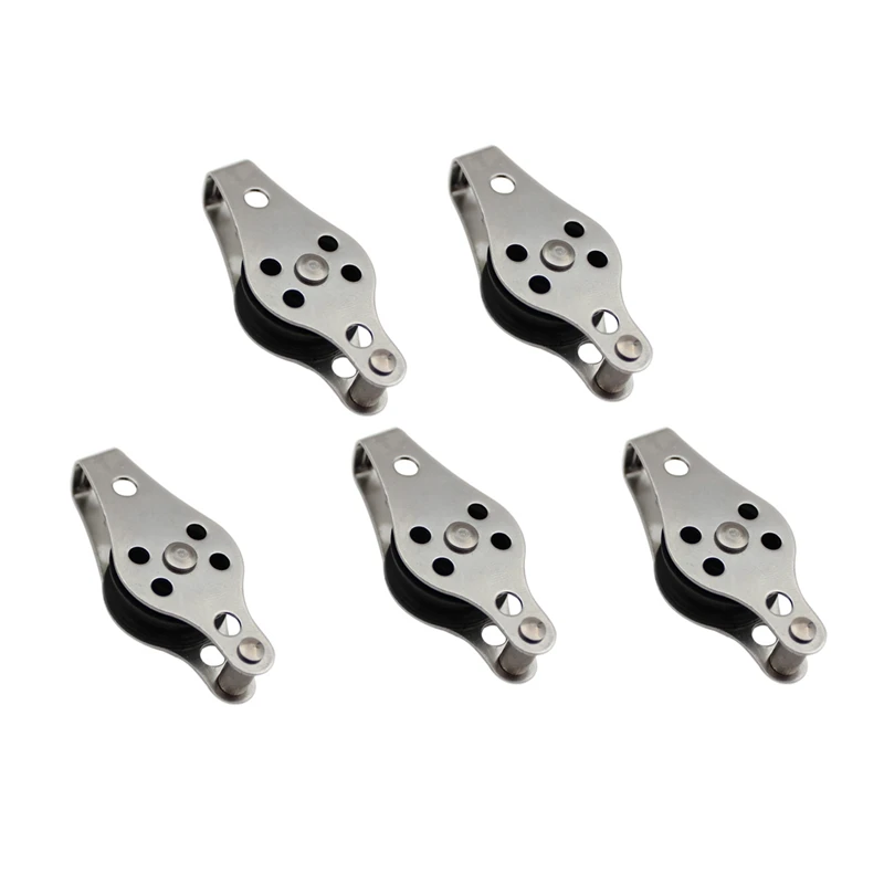 

JHD-5PCS Stainless Steel Pulley Block 25Mm Hanging Wire Towing Wheel Lifting Wire Rope Cable Pulley Roller