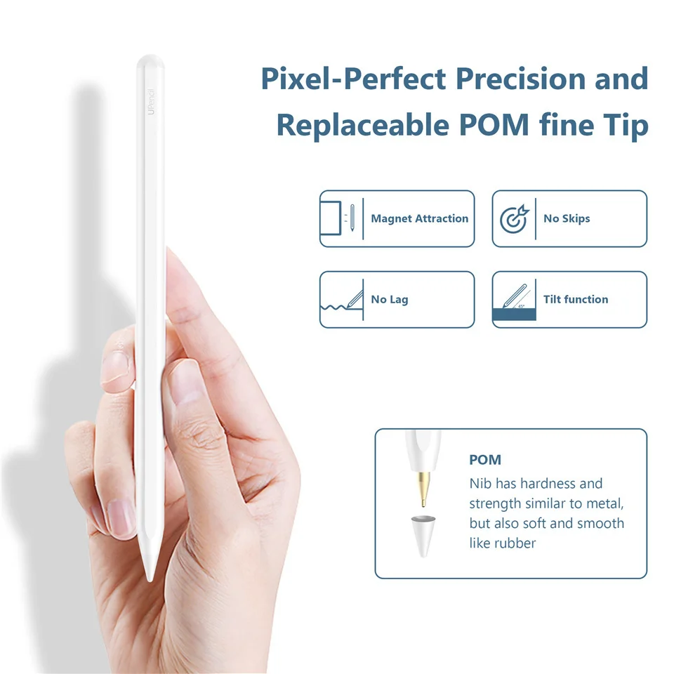 

For iPad Pencil with Palm Rejection,Stylus Pen for Apple Pencil 2 1 iPad Pen Pro 11 12.9 2021 2020 2018 2019 Air 4 7th 8th