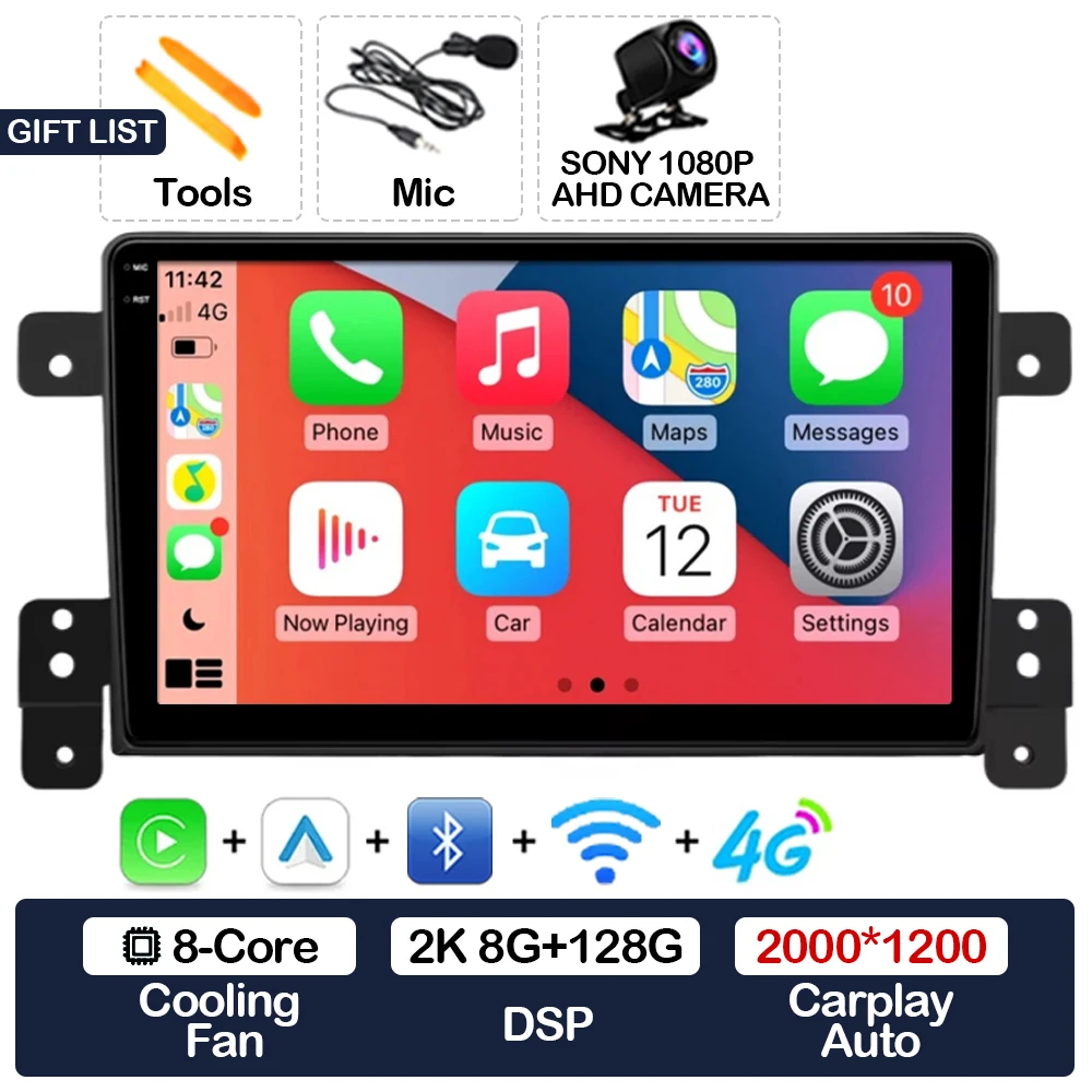 

Автомобильный радиоприемник Android 15 для Suzuki Grand Vitara 3 2005-2010 2011-2015 Автомобильный радиоприемник Мультимедийный плеер GPS NAVI Carplay Auto WIFI 4G