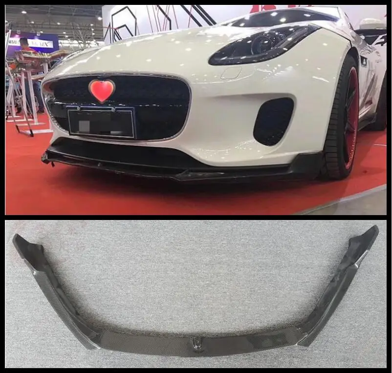

Real Carbon Fiber Front Bumper Lip Splitters Cup Flaps Cover For Jaguar F-TYPE FTYPE 2013-2021