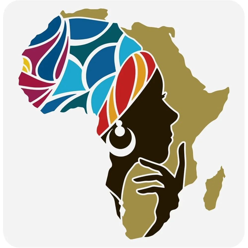 Женский трафарет 11 8x11 8 дюйма ажурный для рисования шаблон африканской карты