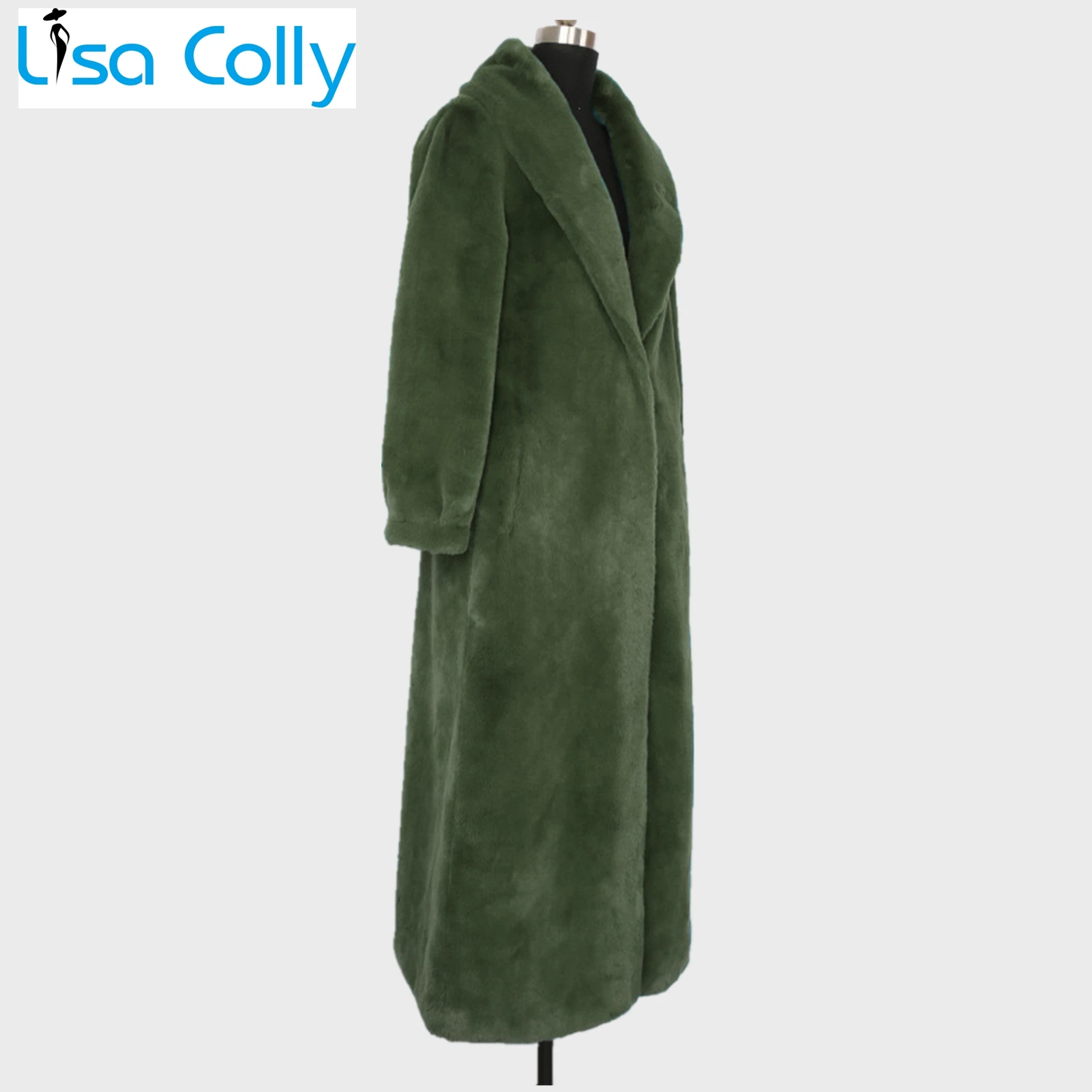 

Women Winter Thick Warm Solid Teddy Coat High Street Oversized Faux Fur Green Black Coat Jacket Long Faux Fox Fur Outwear