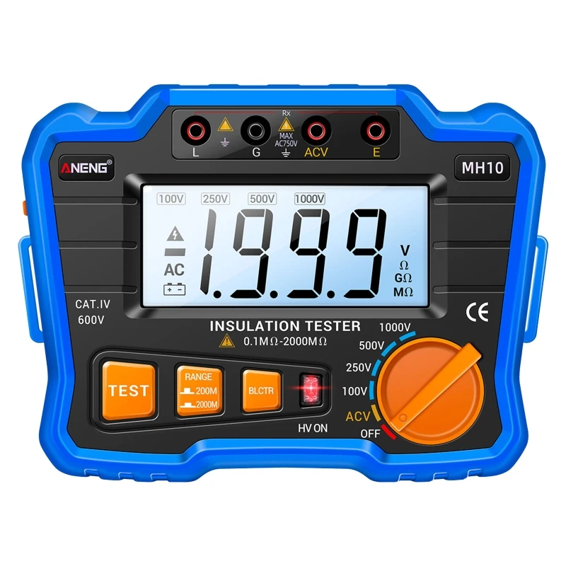 

Portable Insulation Resistance Tester with Backlight Megohmmeter Meter Durable