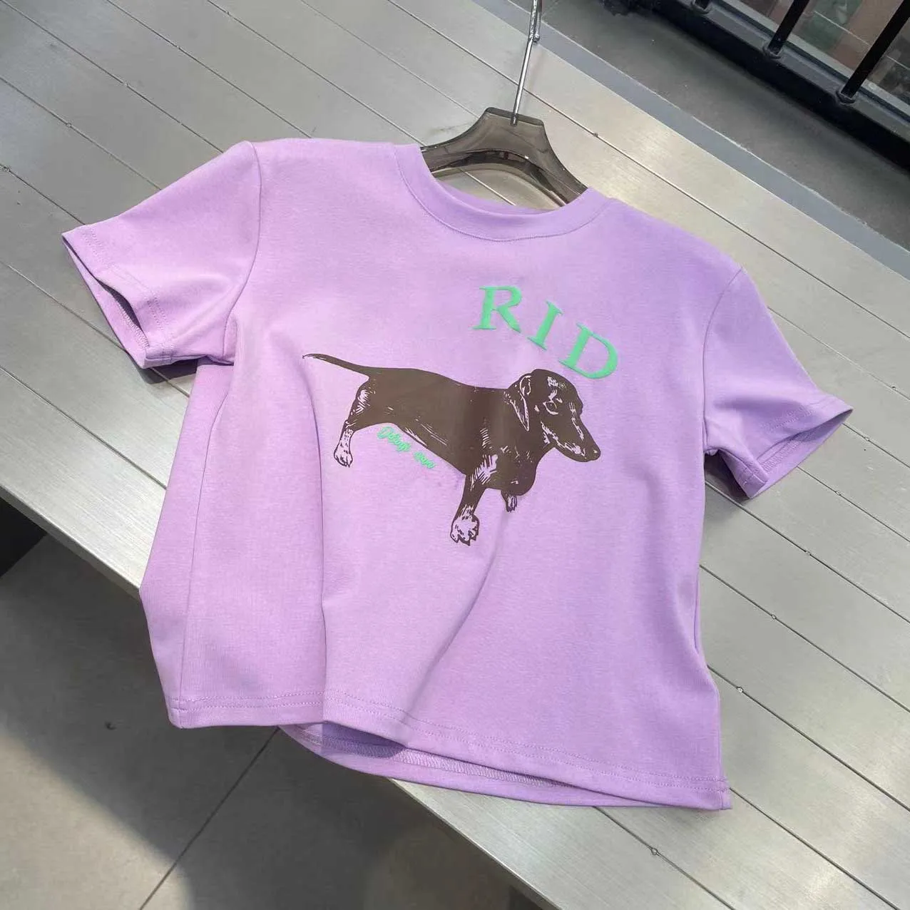 

Letter Printing Short-sleeved T-shirt Women 2023 Summer New Slim Short Top