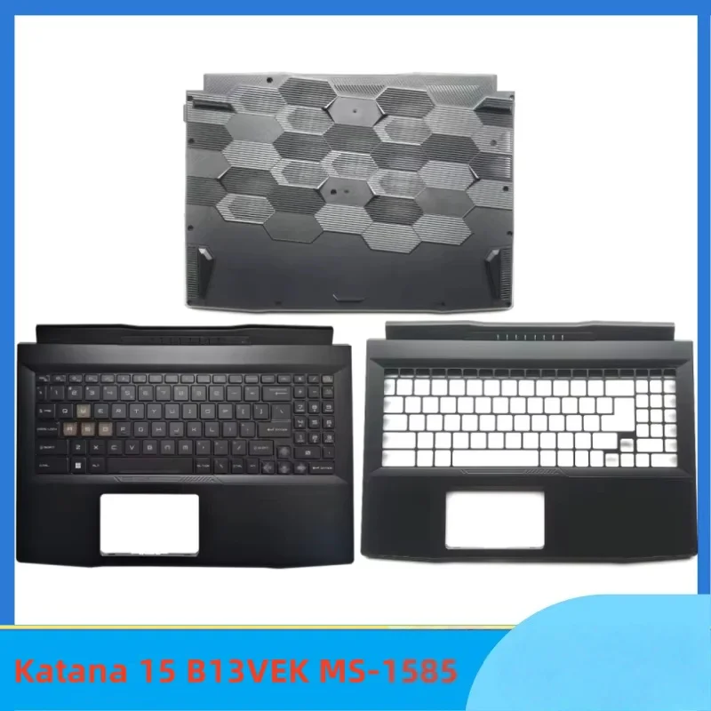 Фото Новинка для Katana 15 B13VEK MS-1585, 15,6 дюйма, крышка упора для рук, верхняя крышка, подсветка клавиатуры/нижняя нижняя крышка, нижний корпус №1