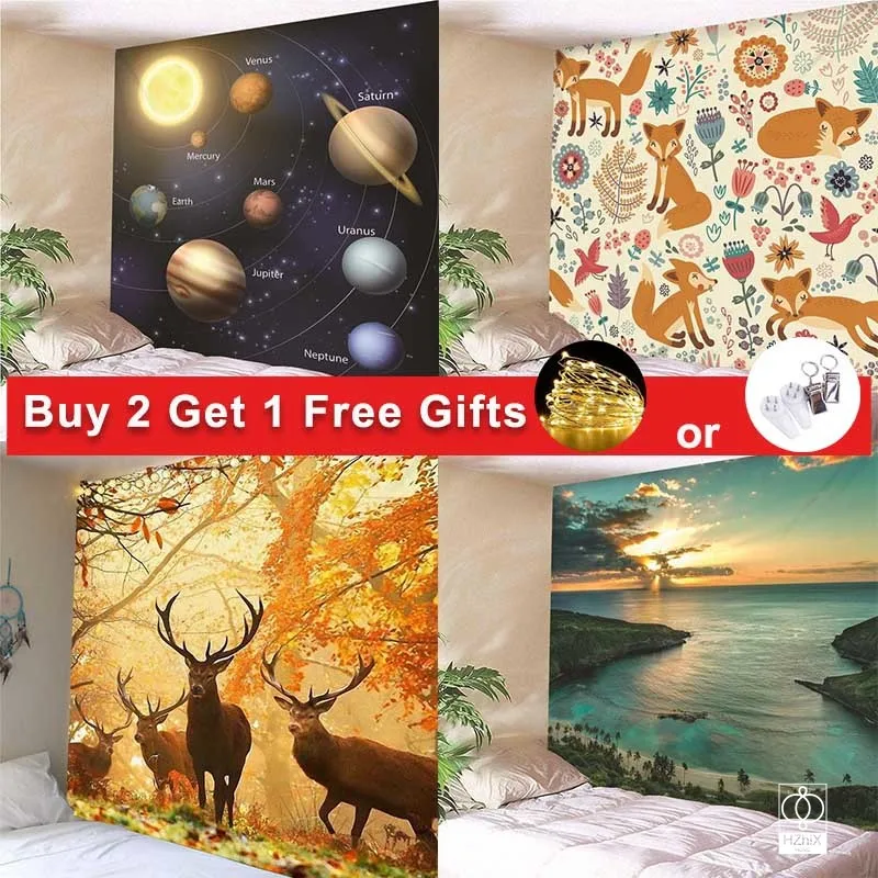 

New Arrival Solar System Tapestry of Stars Suitable for Dining Room Bedroom Wall Decoration Aesthetics Home Decor Hotel Gifts