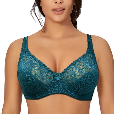 Bras For Womens Brassiere Ultra-Thin Deep V Plus Size Bra Underwire Female Underwear Sexy Lace Lingerie Tops B C D E F Cup