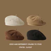 2022new spring summer fashion hat women girl mans solid color retro adjustable outdoors casual beach weave beret forward hat