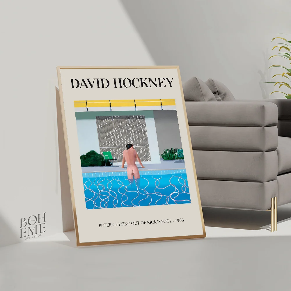 Дэвид Хокни Винтажный Художественный Принт Терраса Высококачественный HD Белый