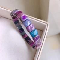 natural purple blue sugilite beads stretch bracelet 8 3x5 8x3 2mm women south africa sugilite charms jewelry rare aaaaa