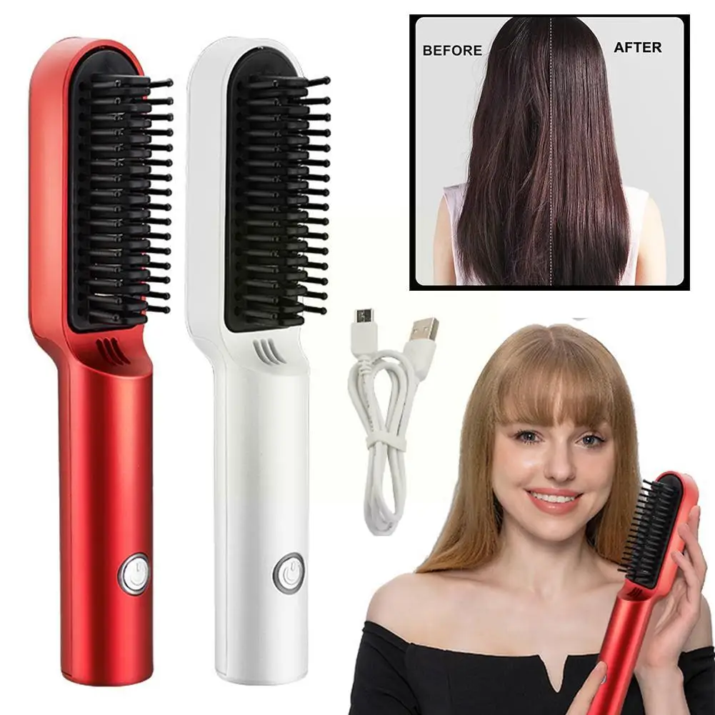 

Hair Straightening Brush Fast Heating Comb Curling Comb Multifunctional Straightener Styler Hair Electric Iron Tool Comb St U5R4