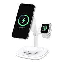 6097 qi wireless charger for iphone 13pro 12 11 fast charging station 15w for apple watch 7 6 5 airpods 3 magsafe charger stand