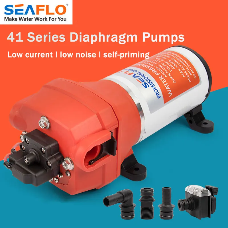 SEAFLO 12V24V DC 4 Cavity Diaphragm Pump Self-Priming Suitable For RV Yacht Family Industrial Boat on. -> Сифло 12V24V постоянного тока 4-х полостная диафрагменная насосная станция самовсасывающаяся подходит для RV, яхт, семейных промышленных судов.