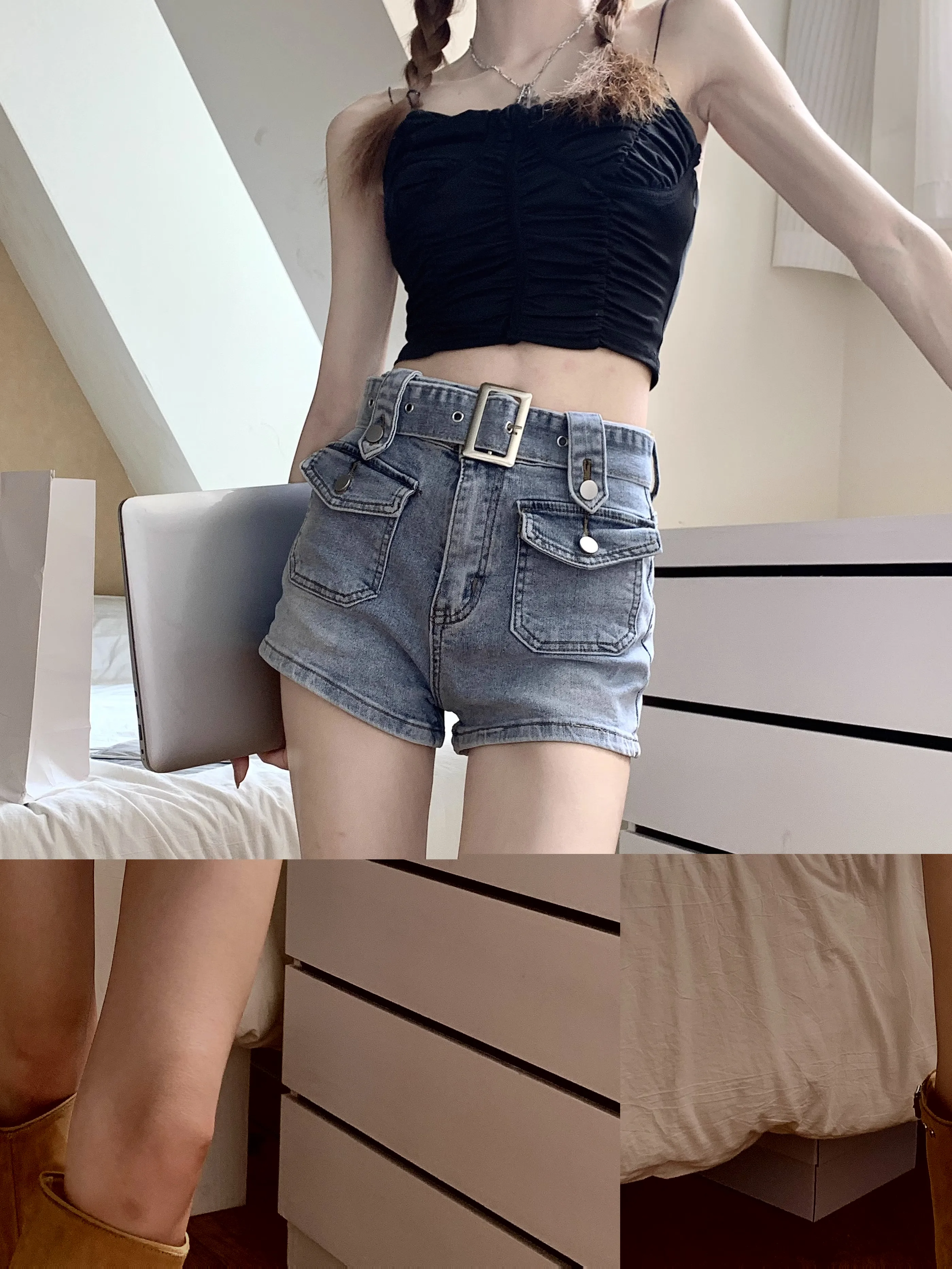 

Shorts Women Denim Vintage Summer Simple All-match Hot Sale High Waist Leisure Ulzzang Ladies Streetwear