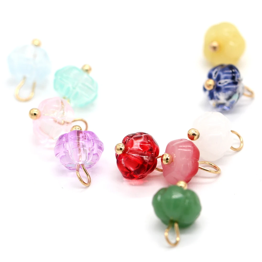 

HENGC 10mm Colorful Lotus Imitation Jade Buttons For Retro Cheongsam Tang Suit Hanfu Knit Flower Pearl Handmade Decorations